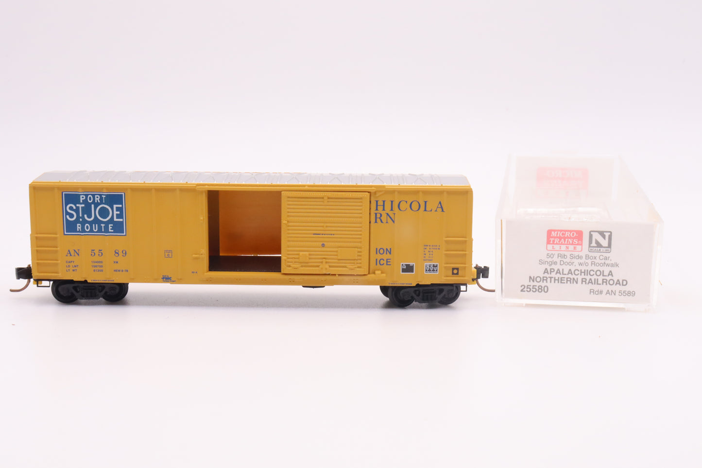 MTL-25580 - 50' Rib Side Box Car Single Door w/o Roofwalk - Apalachicola Northern - AN-5589