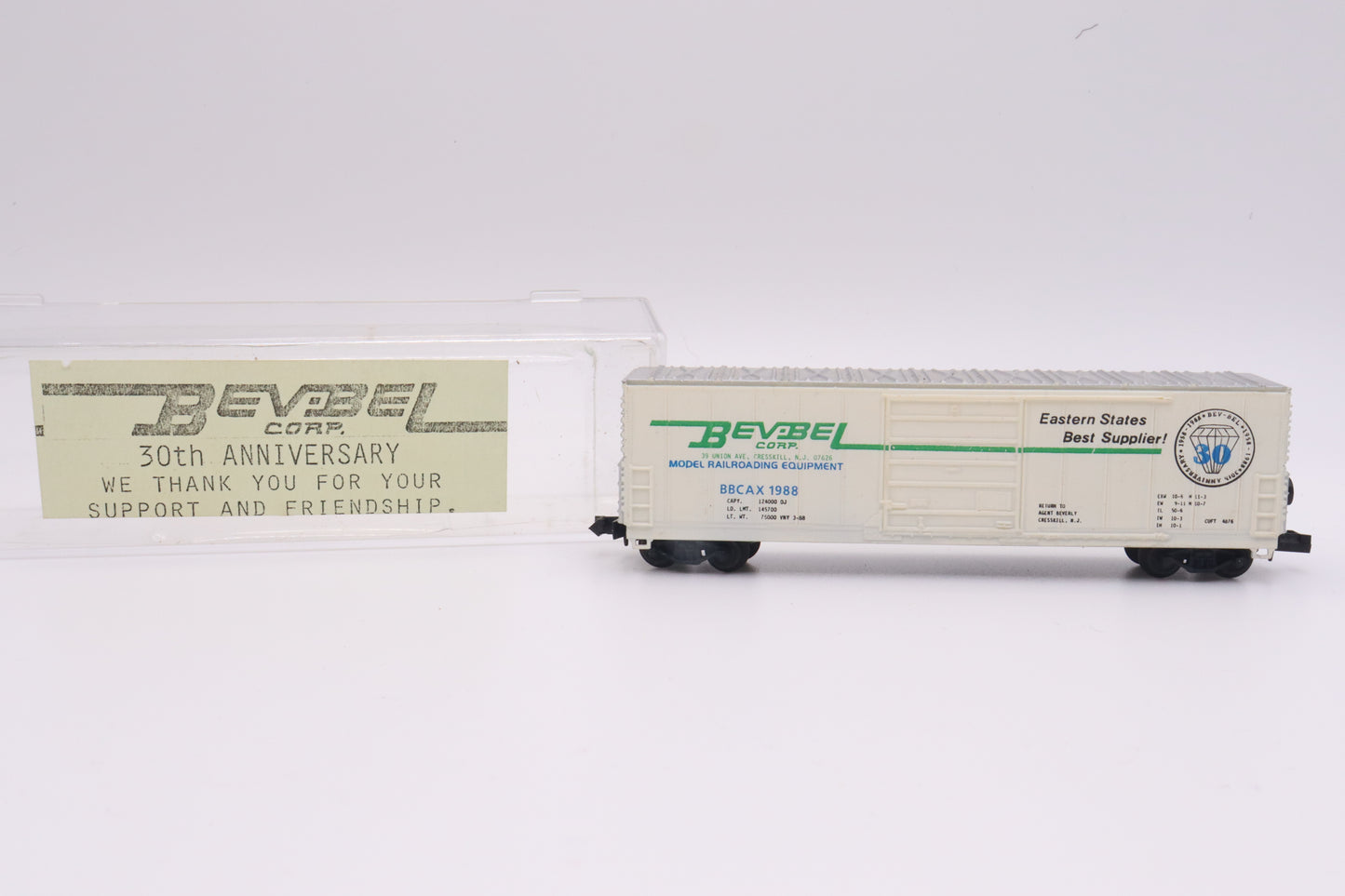 BEV-1988 - 50' Standard Boxcar - BevBel Corp 30th Anniversary Car - BBCAX-1988