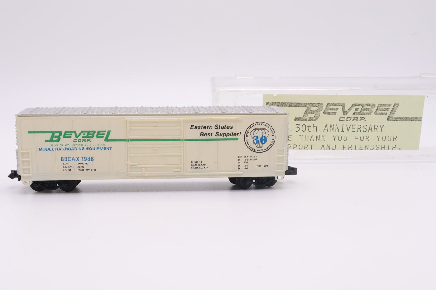 BEV-1988 - 50' Standard Boxcar - BevBel Corp 30th Anniversary Car - BBCAX-1988