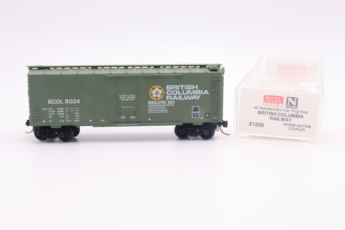 MTL-21230 - 40' Standard Box Car, Plug Door - British Columbia Railway - BCOL-8004