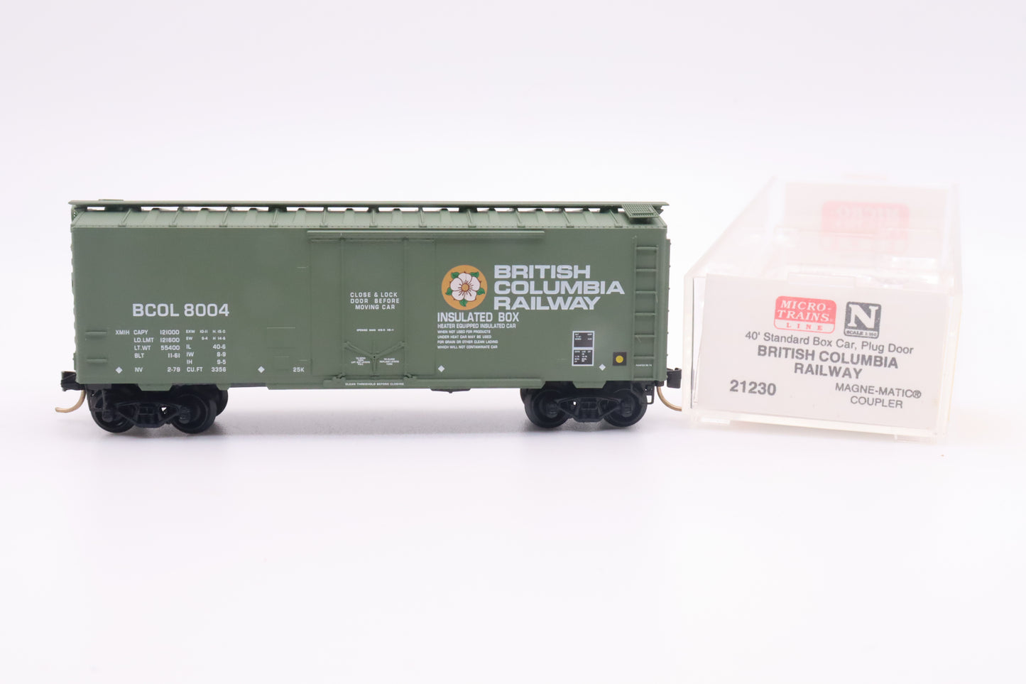 MTL-21230 - 40' Standard Box Car, Plug Door - British Columbia Railway - BCOL-8004