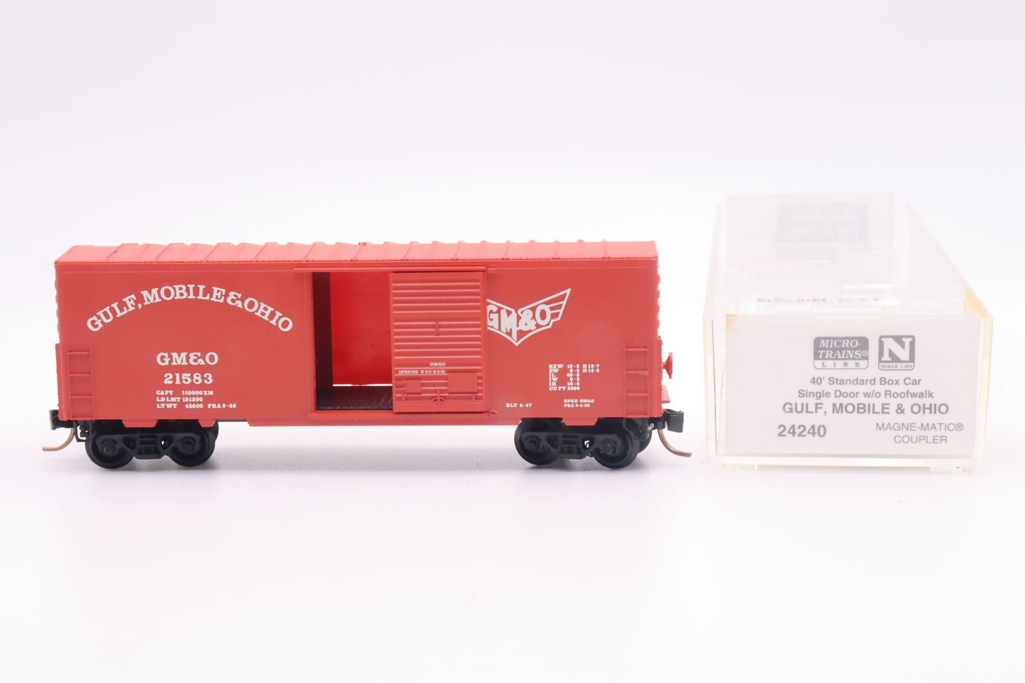 MTL-24240 - 40' Standard Boxcar Single Door w/o Roofwalk - Gulf, Mobile & Ohio - GM&O - 21583