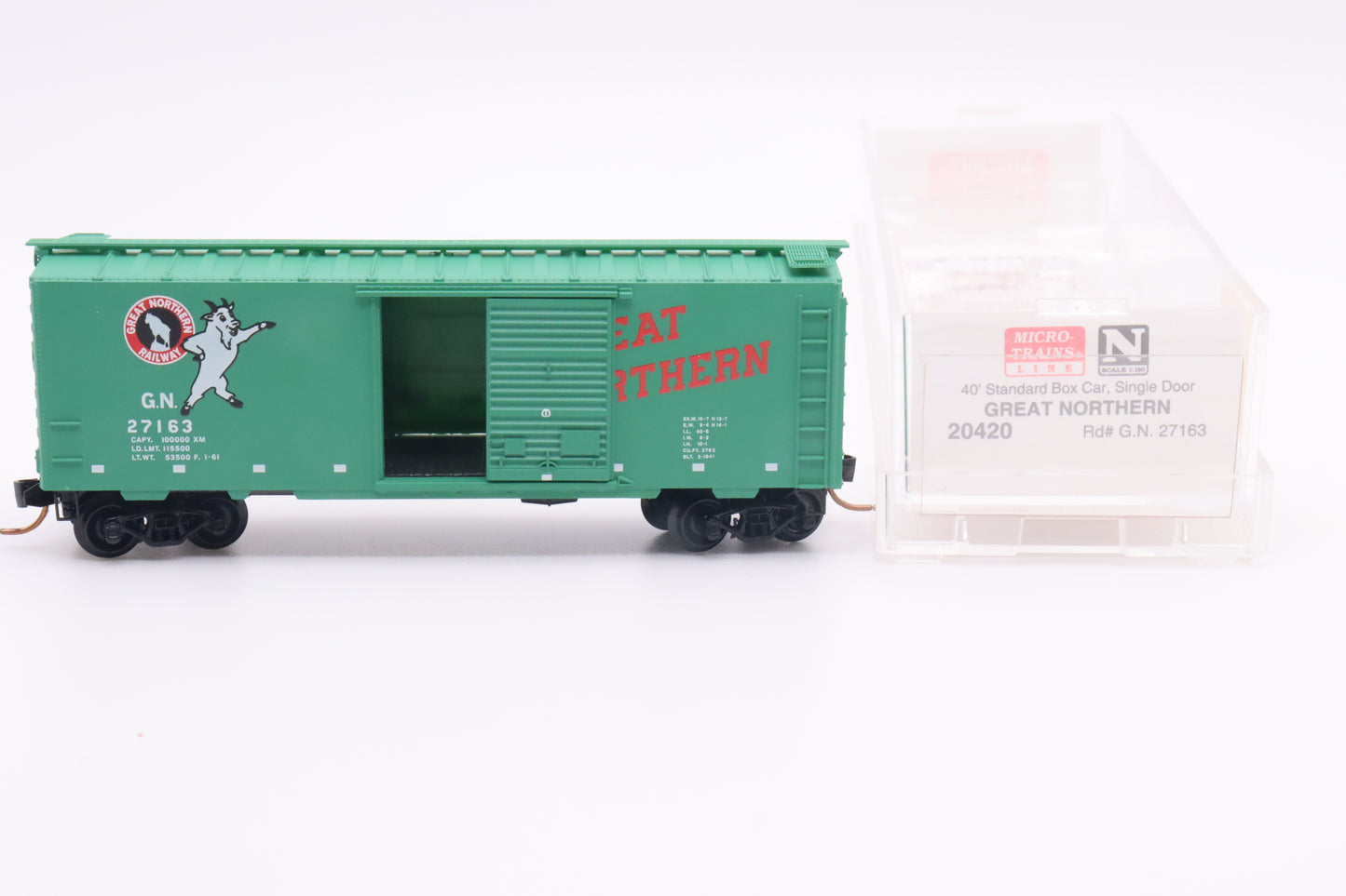 MTL-20420 - 40' Standard Box Car, Single Door - Great Northern - GN-27163