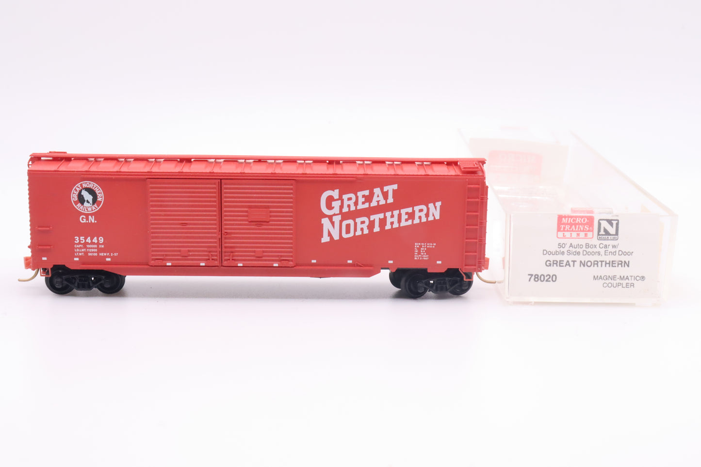 MTL-78020 - 50' Auto Boxcar w/Double Side Doors, End Door- Great Northern - GN-35449