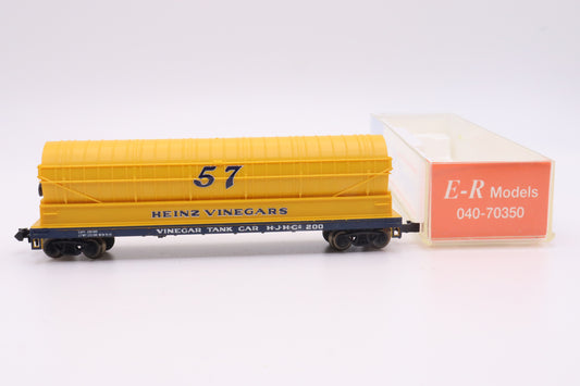 E-R Models - 040-70350 - Flatcar w/ Vinegar Tank Load - Heinz 57 Vinegars - HJHCo-200