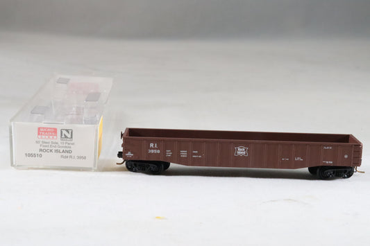 MTL-105510 - Rock Island 50' Steel Side 15 Panel Fixed End Gondola - Rd #3958