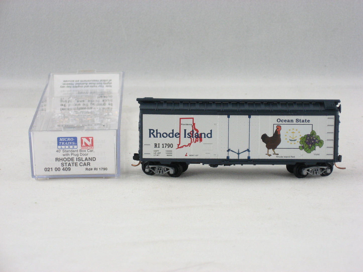 MTL-021 00 409 - 40' Standard Box Car, Plug Door - Rhode Island State Car #1790