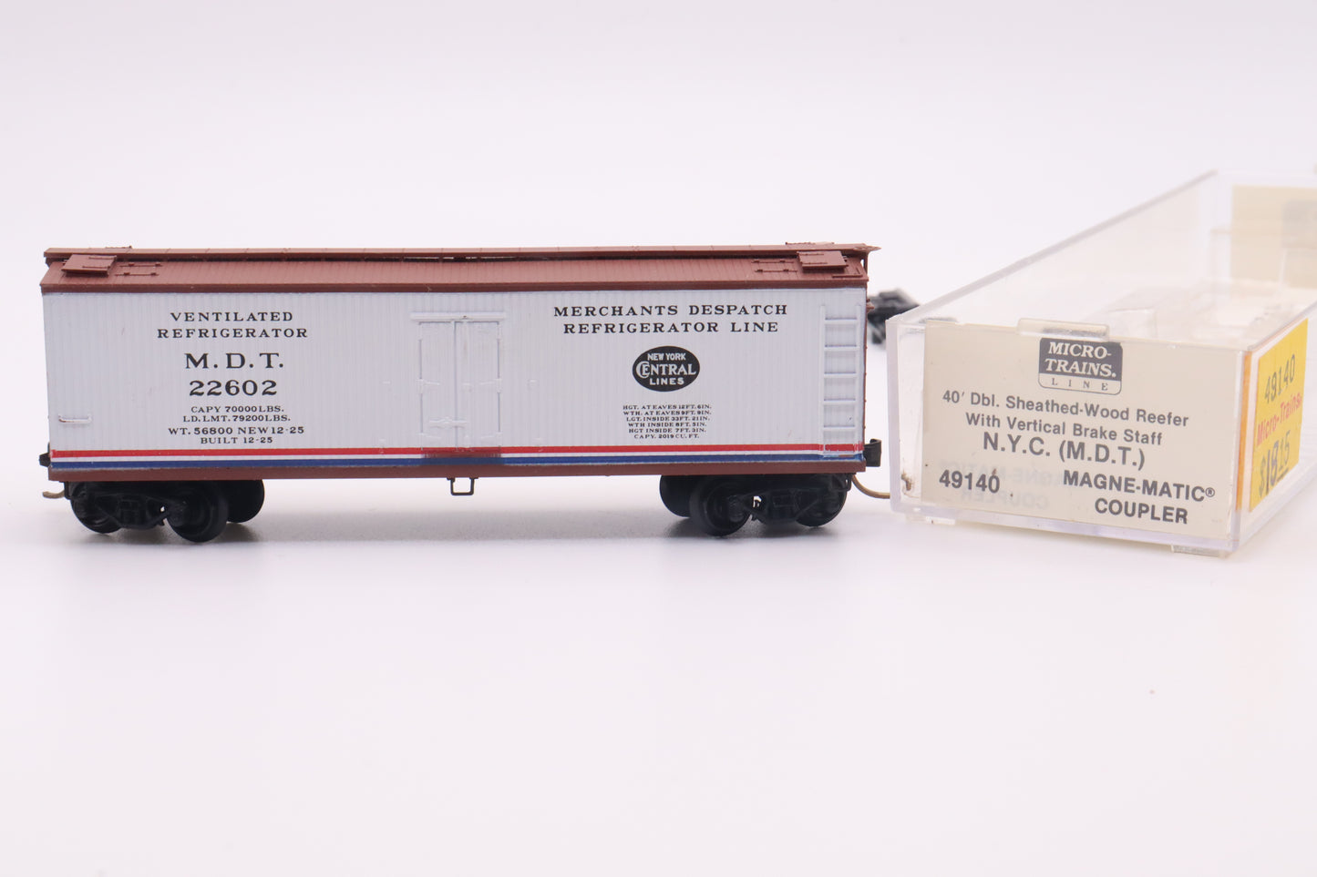 MTL-49140 - 40' Double Sheathed Wood Reefer w/ Vertical Brake Staff - New York Central - MDT-22602