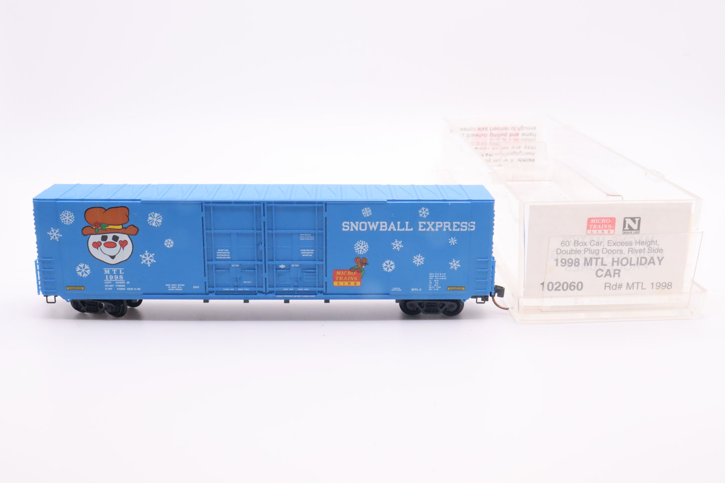 MTL-102060 - 60' Boxcar Excess Height Double Plug Doors Rivet Side - 1998 MTL Holiday Car - MTL-1998