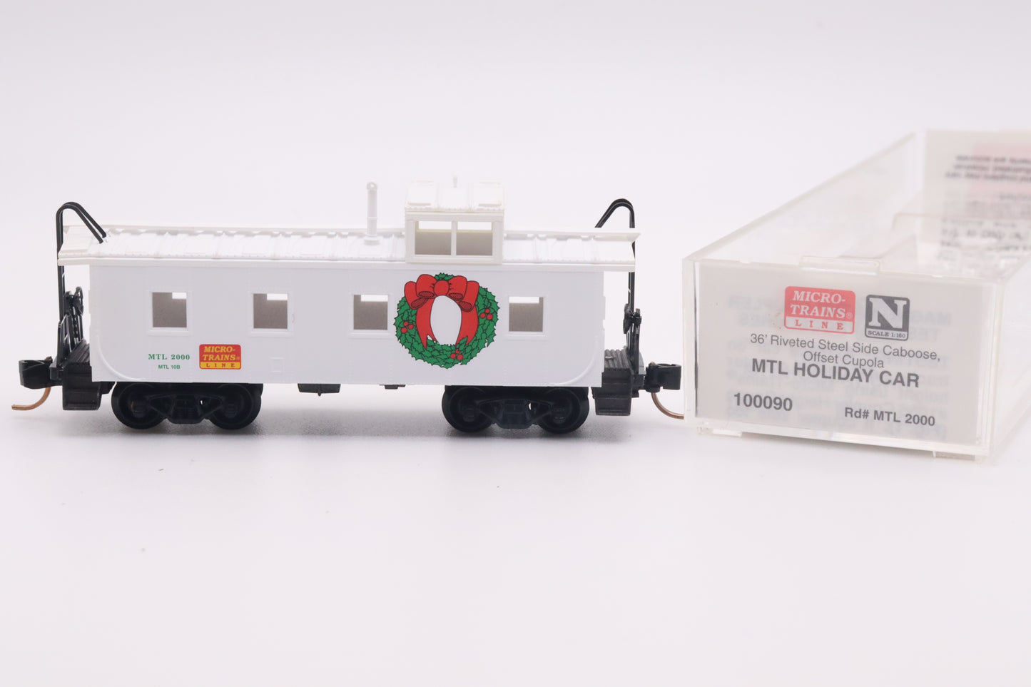 MTL-100090 - 36' Riveted Steel Side Caboose Offset Cupola - Micro-Trains Holiday Car - MTL-2000