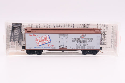 MTL-49520 - 40' Double-Sheathed Wood Reefer, w/ Vertical Brake Wheel - Priebe Brand Poultry - NWX-8607