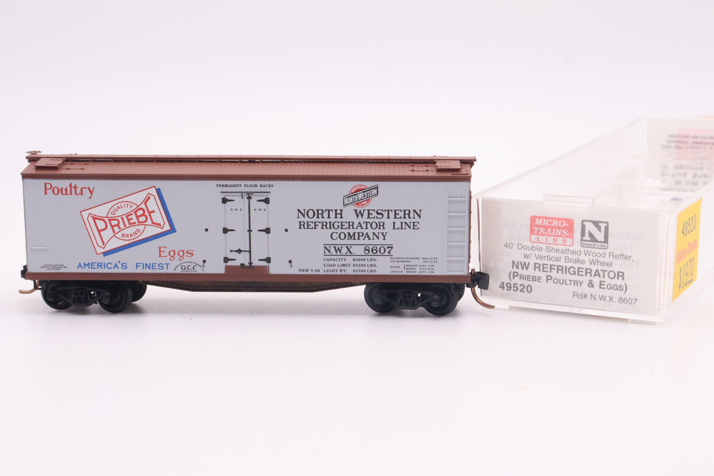 MTL-49520 - 40' Double-Sheathed Wood Reefer, w/ Vertical Brake Wheel - Priebe Brand Poultry - NWX-8607