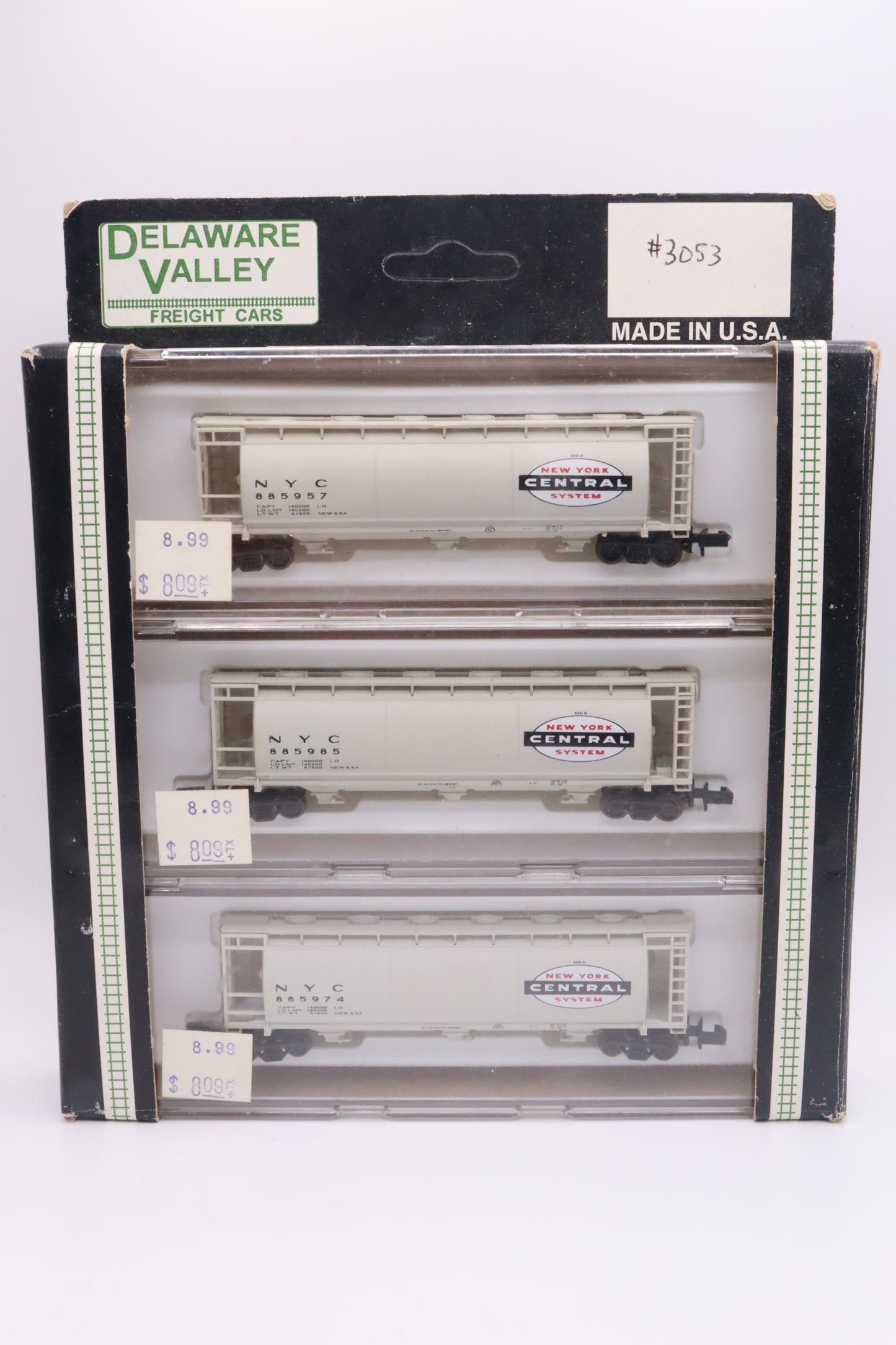 Delaware Valley - 3053 - 3-Pack - 3-Bay Cylindrical Hoppers - New York Central - NYC-885974/885985/885957