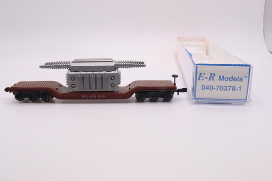 E-R Models - 040-70378-1 - 6-Axle Depressed Flatcar w/Transformer Load - New York Central - NYC-499025