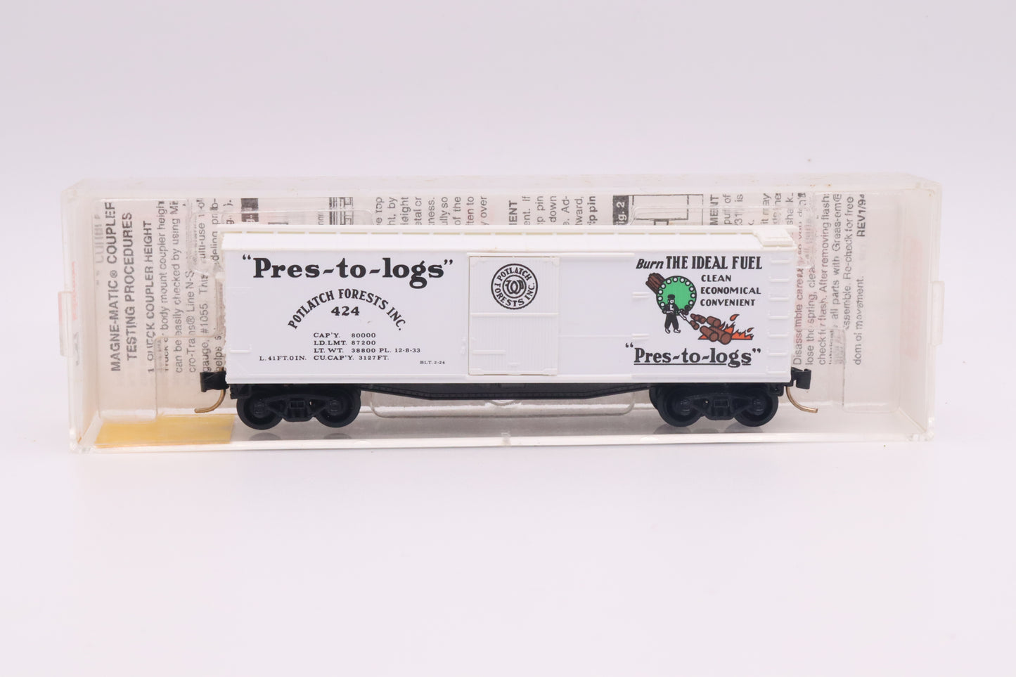 MTL-42060 - 40' Double-Sheathed Wood Boxcar, Single Door - Potlatch Forests Industries - PFI-424