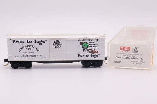 MTL-42060 - 40' Double-Sheathed Wood Boxcar, Single Door - Potlatch Forests Industries - PFI-424