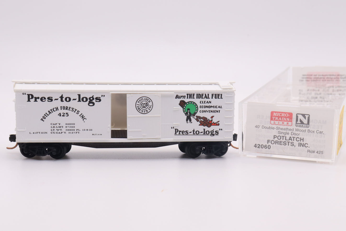 MTL-42060 - 40' Double-Sheathed Wood Boxcar, Single Door - Potlatch Forests Industries - PFI-425