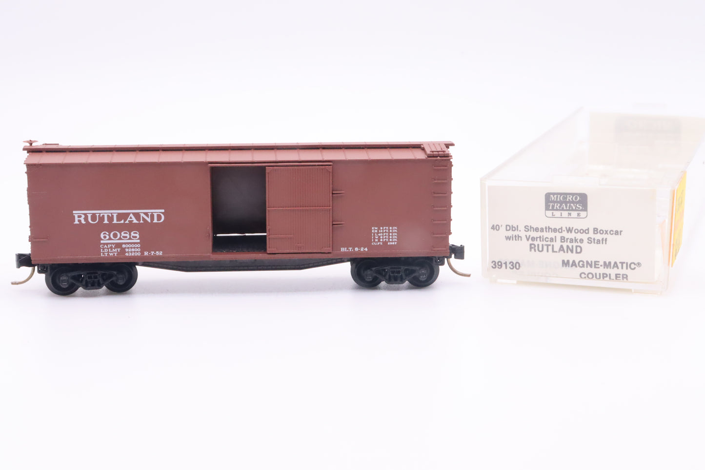 MTL-39130 - 40' Double Sheathed-Wood Boxcar with Vertical Brake Staff - Rutland - RUT-6088