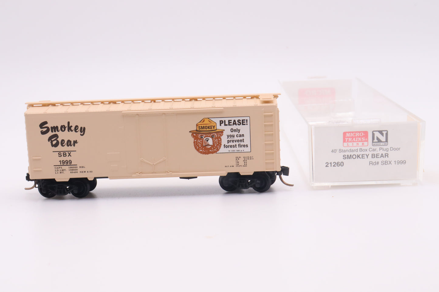 MTL-21260 - 40' Standard Box Car, Plug Door - Smokey The Bear - SBX-1999