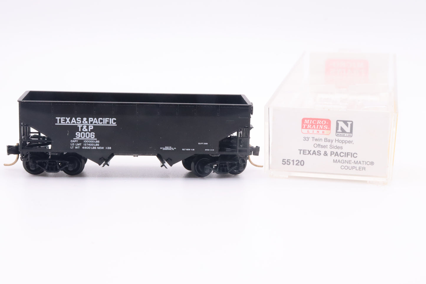 MTL-55120 - 33' Twin Bay Hopper, Offset Sides - Texas & Pacific - T&P-9006