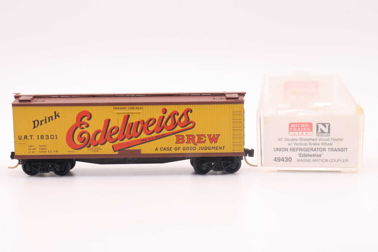 MTL-49430 - 40' Double-Sheathed Wood Reefer w/Vertical Brake Wheel - Edelweiss Brew - URT-18301