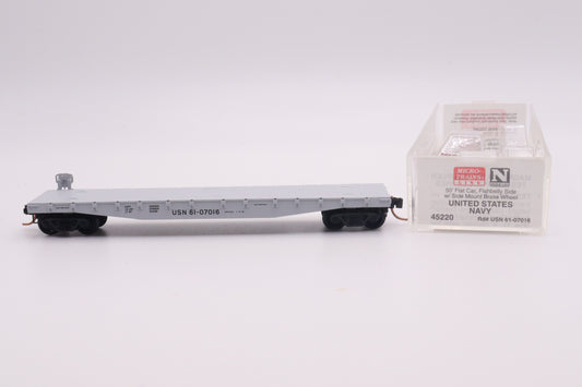 MTL-45220 - 50' Flatcar, Fishbelly Side w/side mount brake wheel - US Navy - USN-61-07016