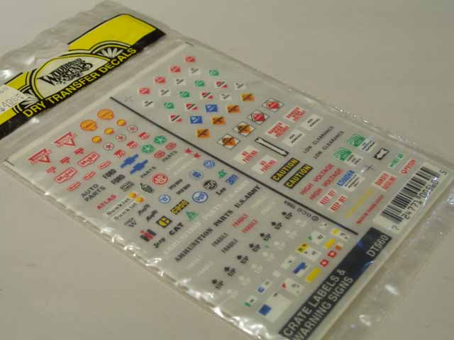 Woodland Scenics #DT560 - Crate Labels & Warning Signs - Dry Transfer Decals