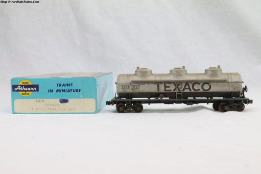 ATH-1501 - 3 Dome Tank Car Texaco - TCX 270 - Weathered - HO Scale - Preowned