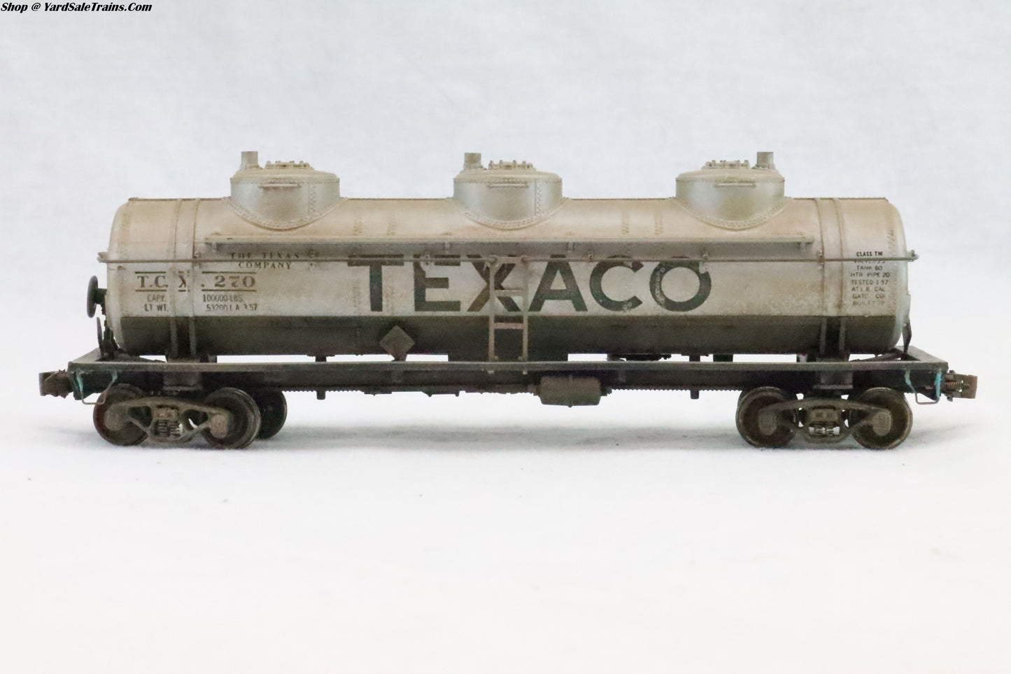 ATH-1501 - 3 Dome Tank Car Texaco - TCX 270 - Weathered - HO Scale - Preowned