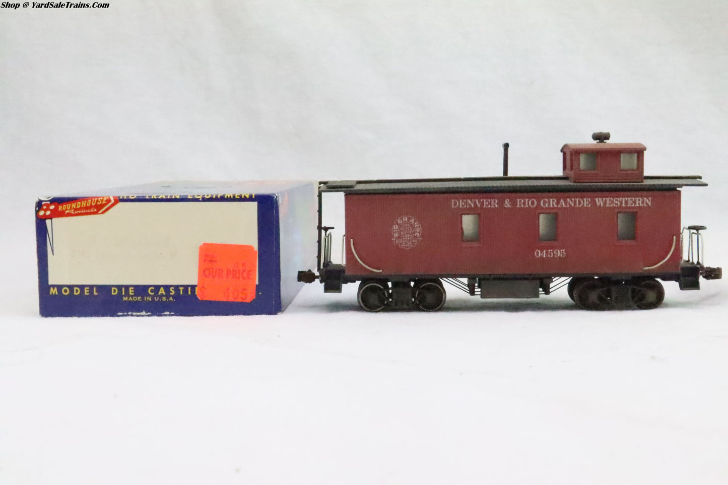 RND-3441 - 34' Caboose Denver & Rio Grande Western - 04595 - Weathered - HO Scale - Preowned