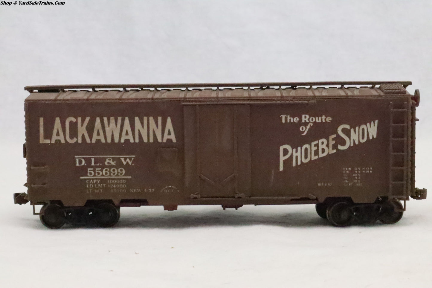 FR-4049 - 40' ACF Welded Side Boxcar - Lackawanna - DL&W 55699 - Weathered - Resistor & Metal Wheels - HO Scale - Preowned