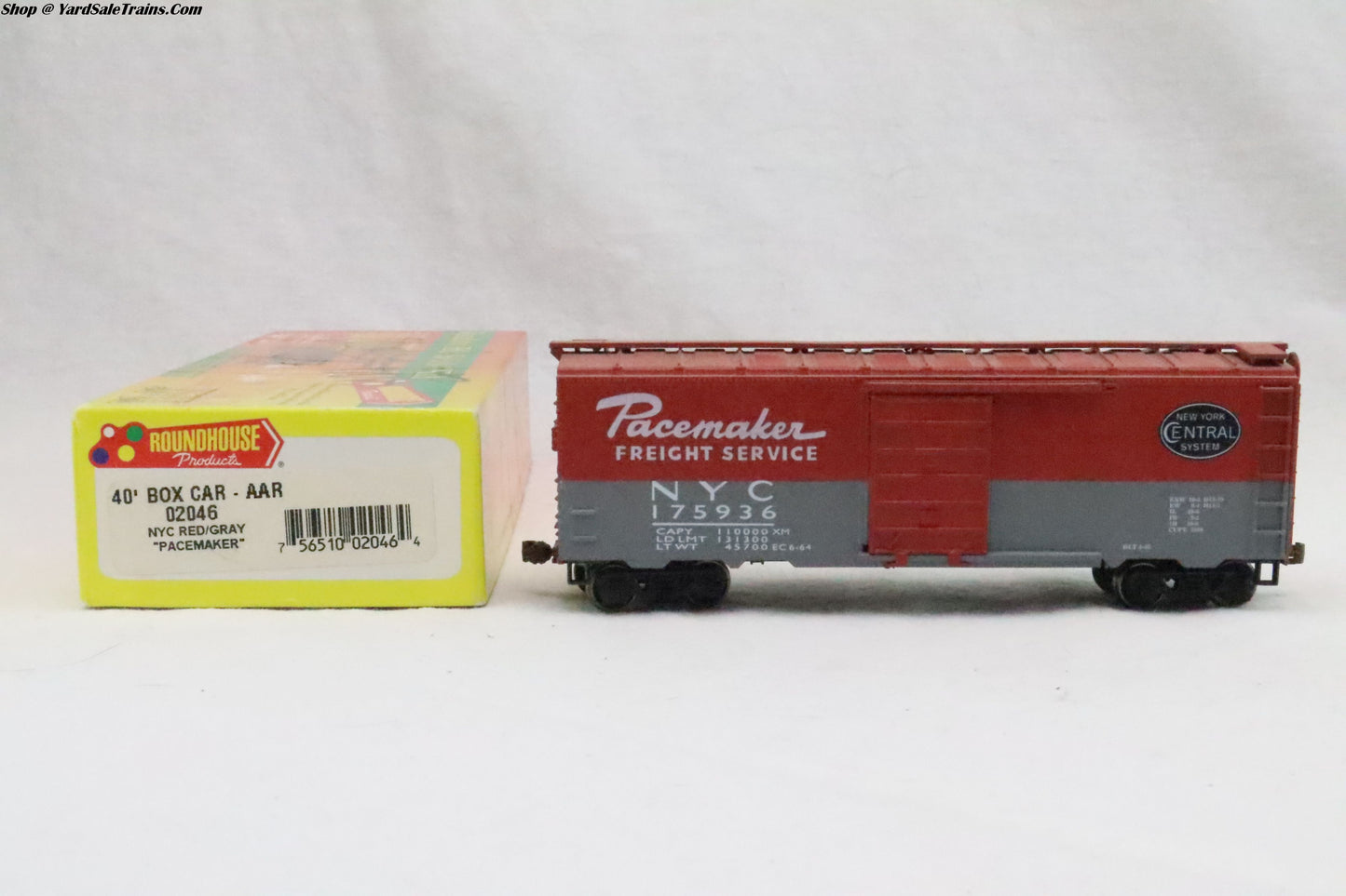 RND-02046 - 40' AAR Boxcar - New York Central - NYC 175936 - Resistor & Metal Wheels - HO Scale - Preowned