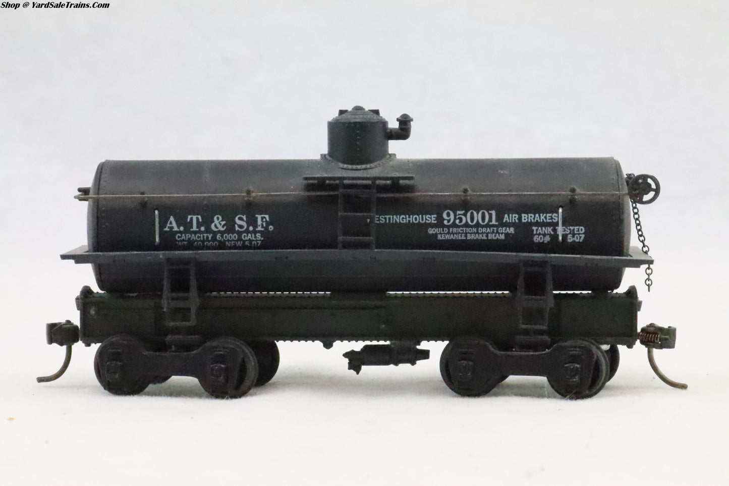 UNK-???? - Tank Car - Santa Fe - ATSF 95001 - Weathered - HO Scale - Preowned