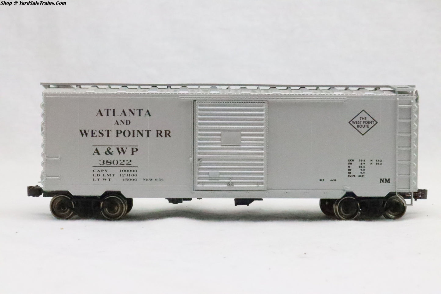 ACR-3422 - 40' PS-1 Steel Box Car - Atlanta & West Point - A&WP 38022 - Resistor & Metal Wheels - HO Scale - Preowned