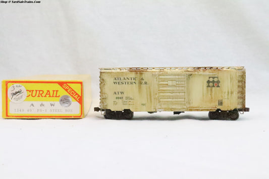 ACR-1549 - 40' PS-1 Steel Box Car - Atlantic & Western - ATW 2007 - Weathered - Resistor & Metal Wheels - HO Scale - Preowned
