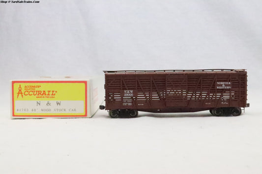 ACR-4703 - 40' Wood Stock Car - Norfolk & Western - N&W 29000 - Resistor & Metal Wheels - HO Scale - Preowned