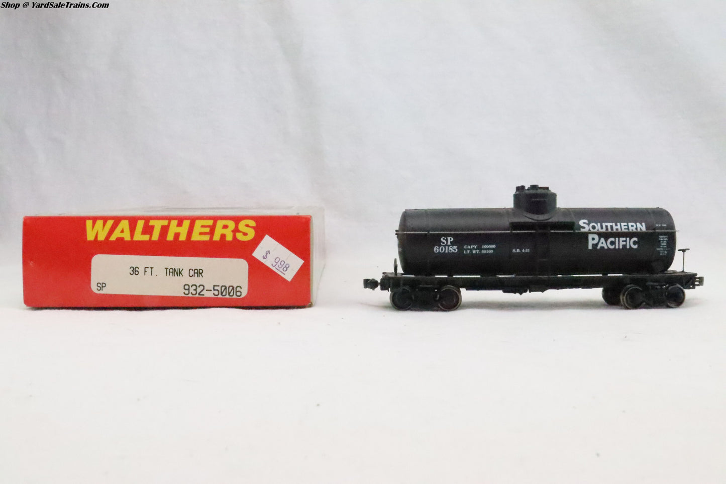 WTH-932-5006 - 36' Tank Car - Southern Pacific - SP 60185 - Resister & Metal Wheels - HO Scale - Preowned