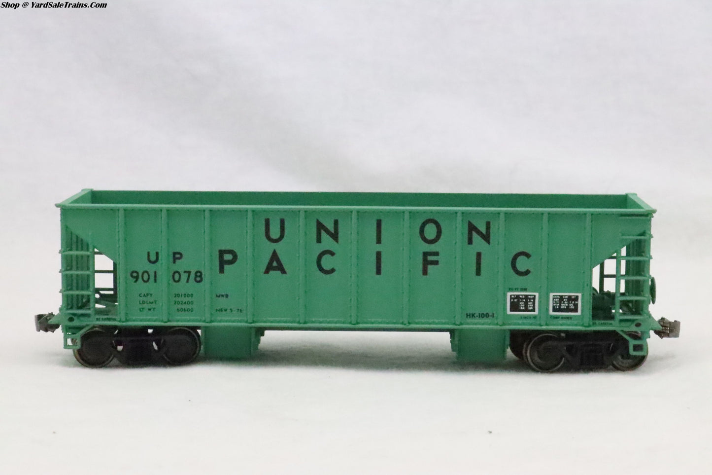 UNK-???? - Ballast Hopper Car (4-Pack) - Union Pacific (MOW) - UP 901078/901084/901091/901080 - Resistor & Metal Wheels - HO Scale - Preowned