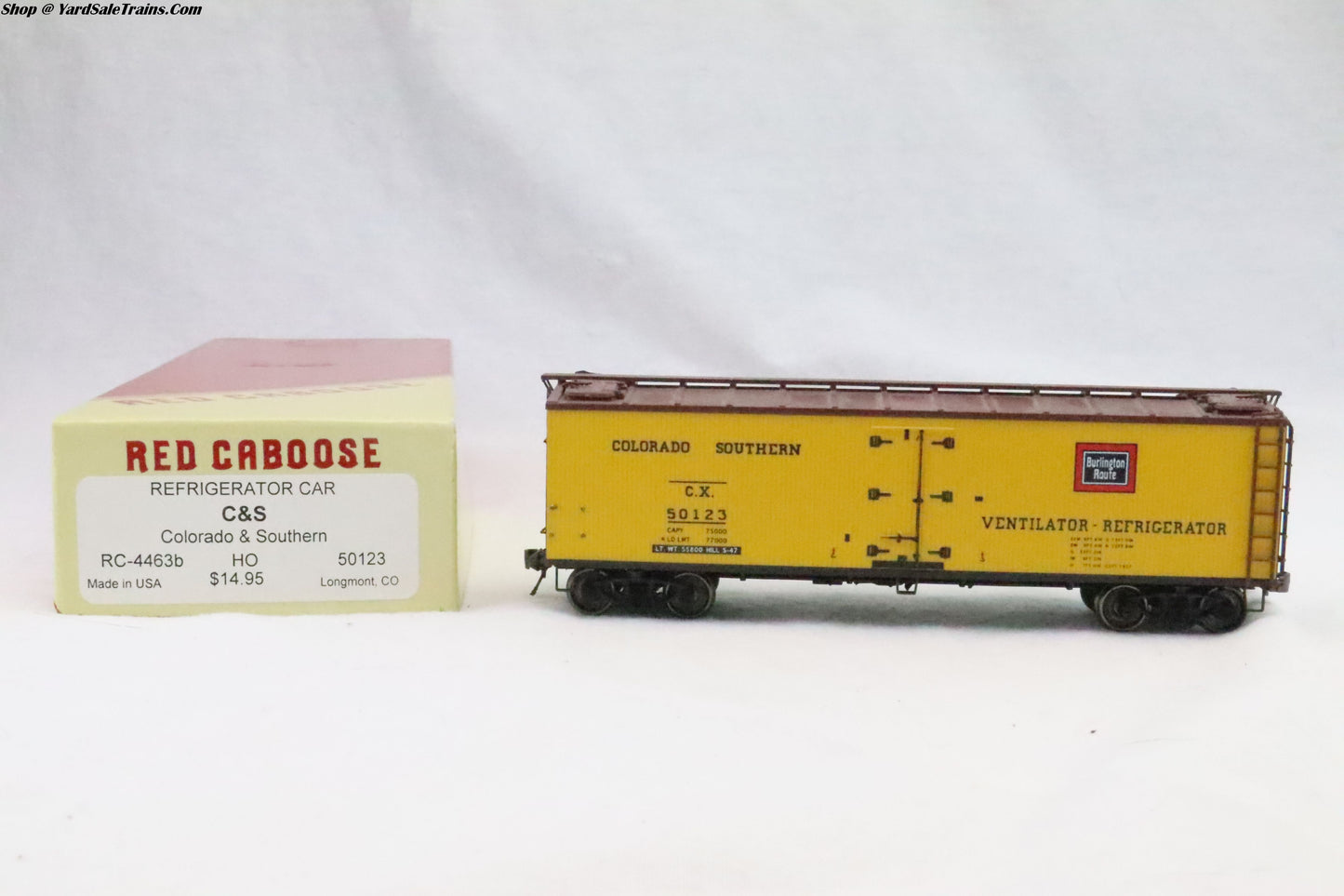 RED-RC-4463b - Refrigerator Car - Colorado & Southern - C&S 50123 - Resistor & Metal Wheels - HO Scale - Preowned