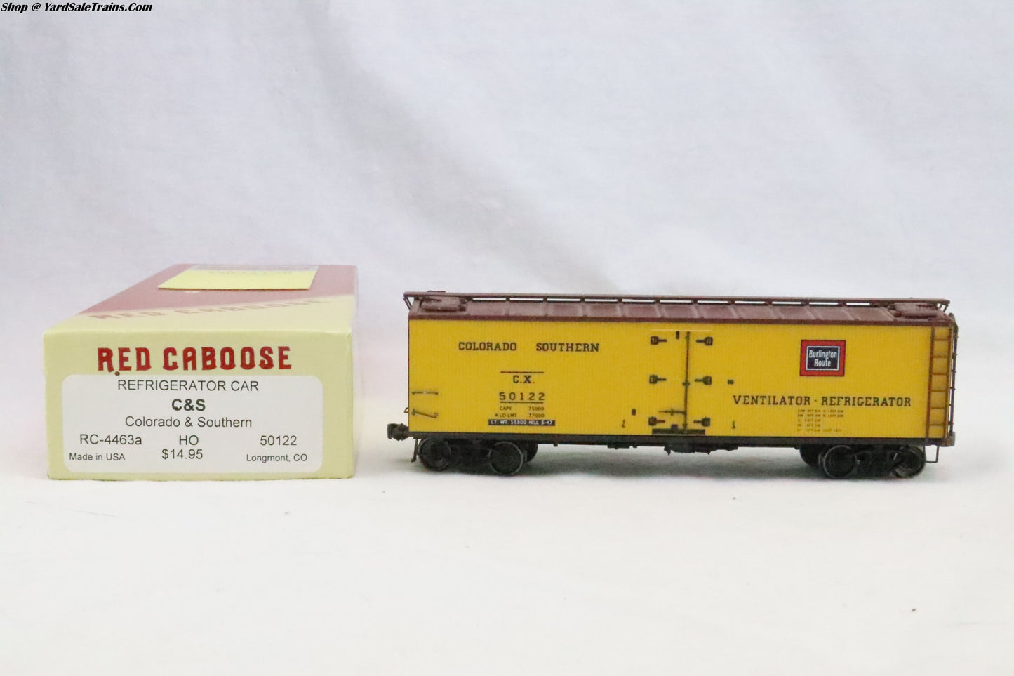 RED-RC-4463a - Refrigerator Car - Colorado & Southern - C&S 50122 - Resistor & Metal Wheels - HO Scale - Preowned