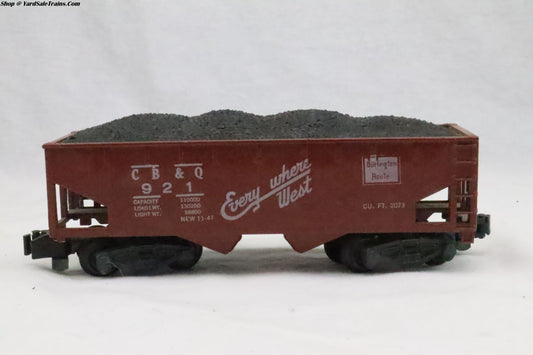 AF-1AF - 2-Bay Hopper - Burlington Route - CB&Q 921 - Preowned - S Scale - No Box