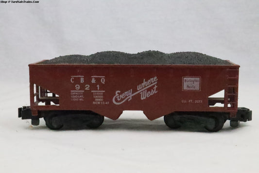AF-1AF - 2-Bay Hopper - Burlington Route - CB&Q 921 - Preowned - S Scale - No Box