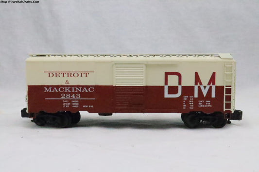AM-1AM - Box Car - Detroit & Mackinac - DM #2843 - Preowned - S Scale - No Box
