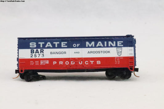 UNK-????? - 50' Box Car - Bangor & Aroostook (State of Maine) - BAR 2573 - Preowned - N Scale