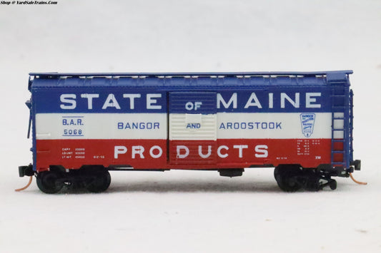 UNK-????? - 50' Box Car - Bangor & Aroostook (State of Maine) - BAR 5068 - Preowned - N Scale