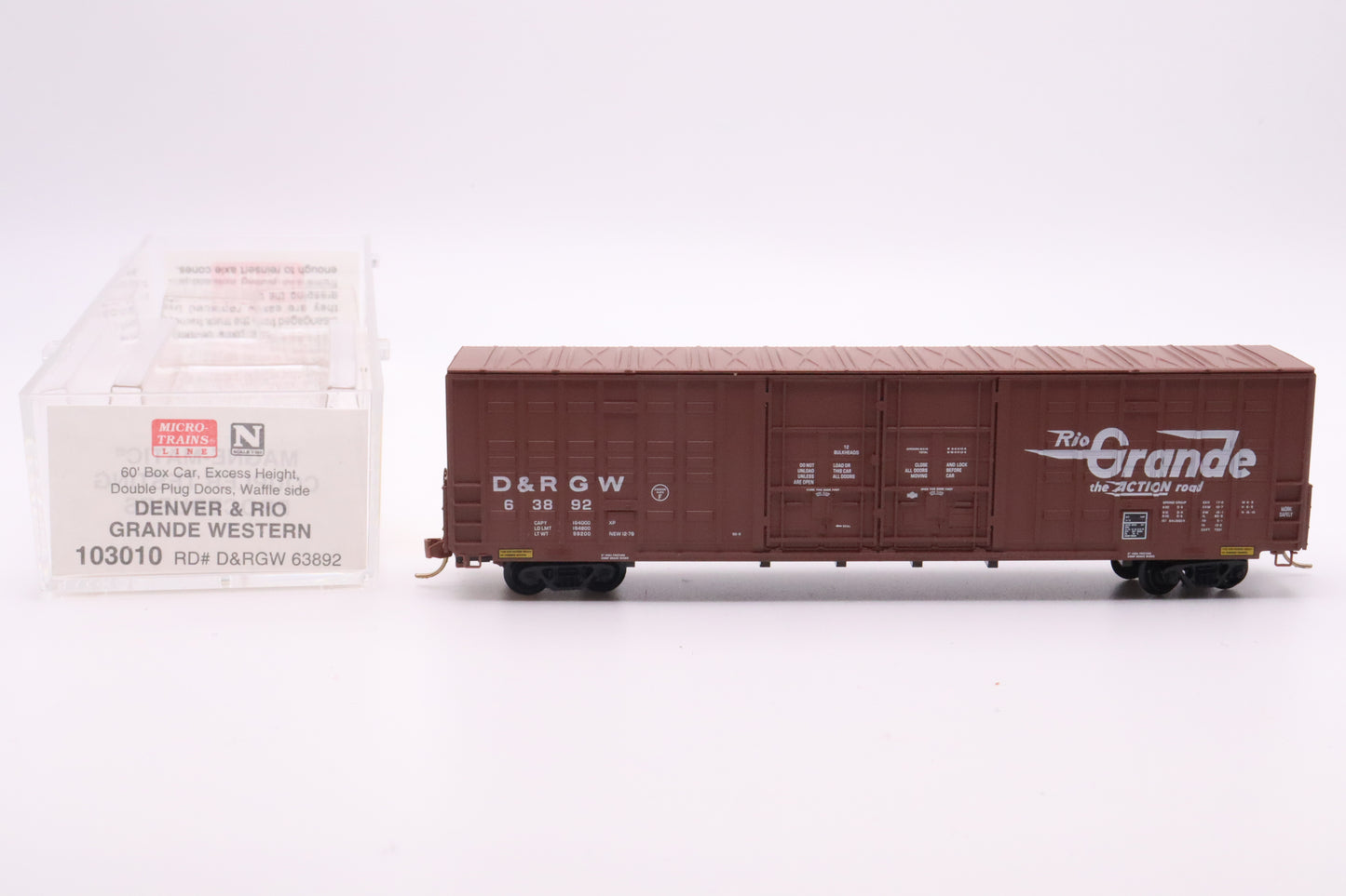 MTL-103010 - 60' Box Car, Excess Height, Double Plug Doors, Waffle Side - Denver & Rio Grande Western - D&RGW 63892
