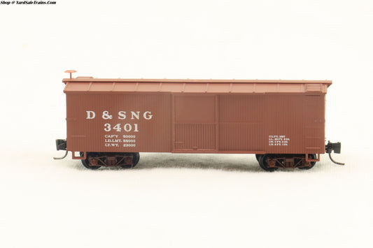 MTL - 800 00 050 - Box Car w/Single Door - Durango & Silverton - D&SNG # 3401 - Nn3 Scale - Preowned