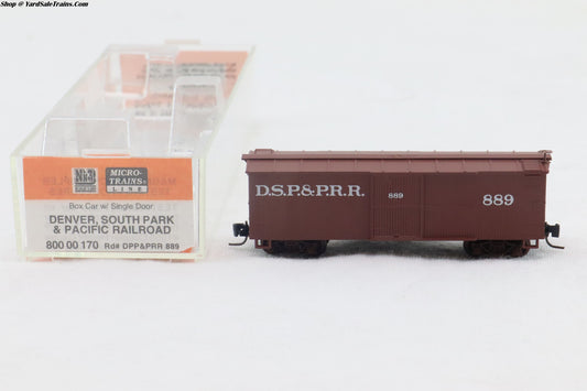 MTL - 800 00 170 -  Box Car w/Single Door - Denver, South Park & Pacific Railroad - DSP&PRR #889 - Nn3 Scale - Preowned