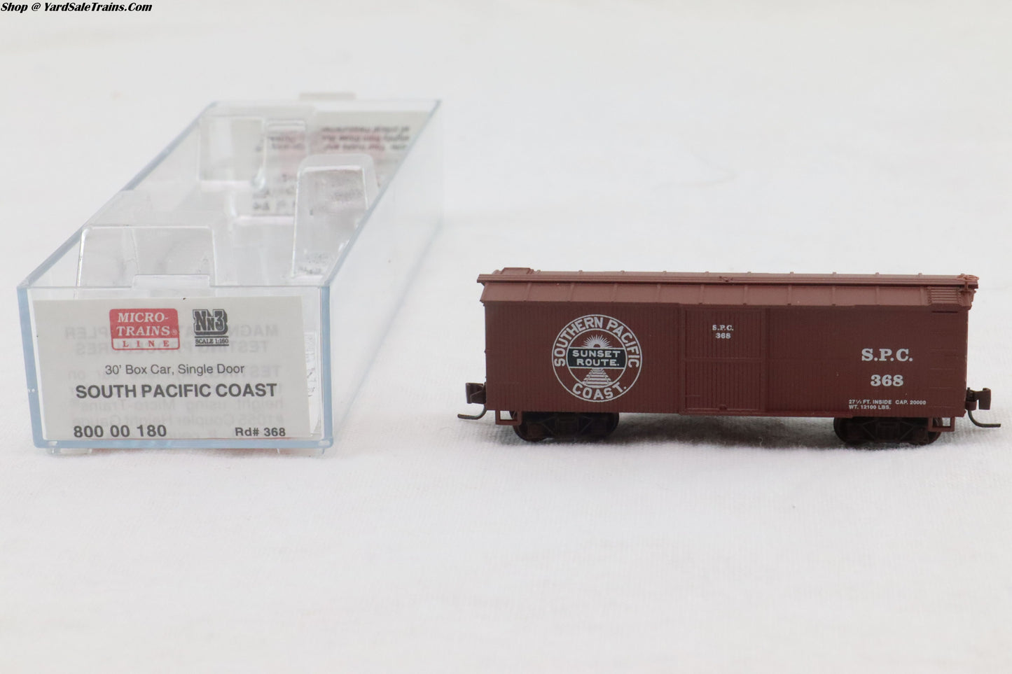 MTL - 800 00 180 -  30' Box Car, Single Door - South Pacific Coast - SPC# 368 - Nn3 Scale - Preowned