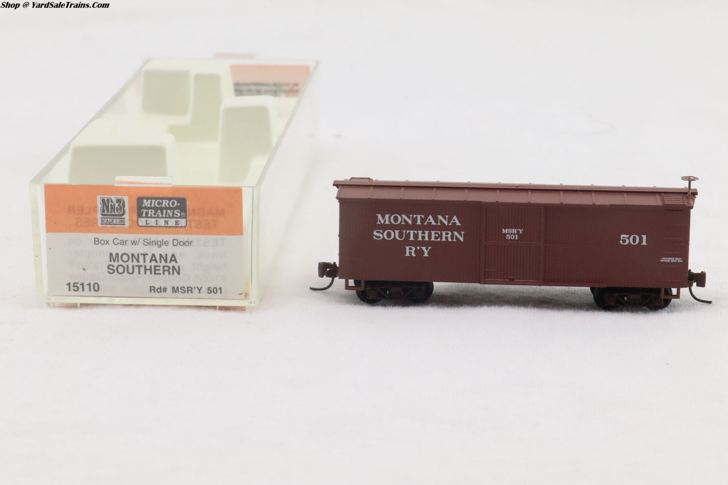 MTL - 15110  -  30' Box Car, Single Door - Montana Southern - Rd# 501 - Nn3 Scale - Preowned